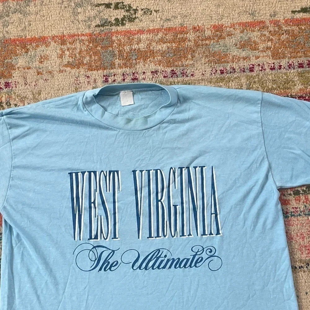 Vintage 80s West Virginia Tourism Travel Vacation 1980s Crewneck Tee Tshirt